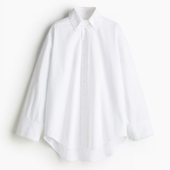 H&M STUDIO COLLECTION STITCHING DETAIL POPLIN SHIRT - Picture 6 of 7